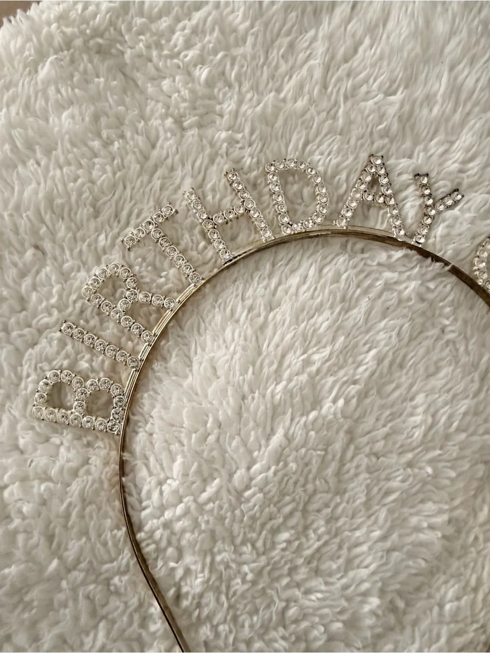 Birthday Girl Rhinestone Headband - gold